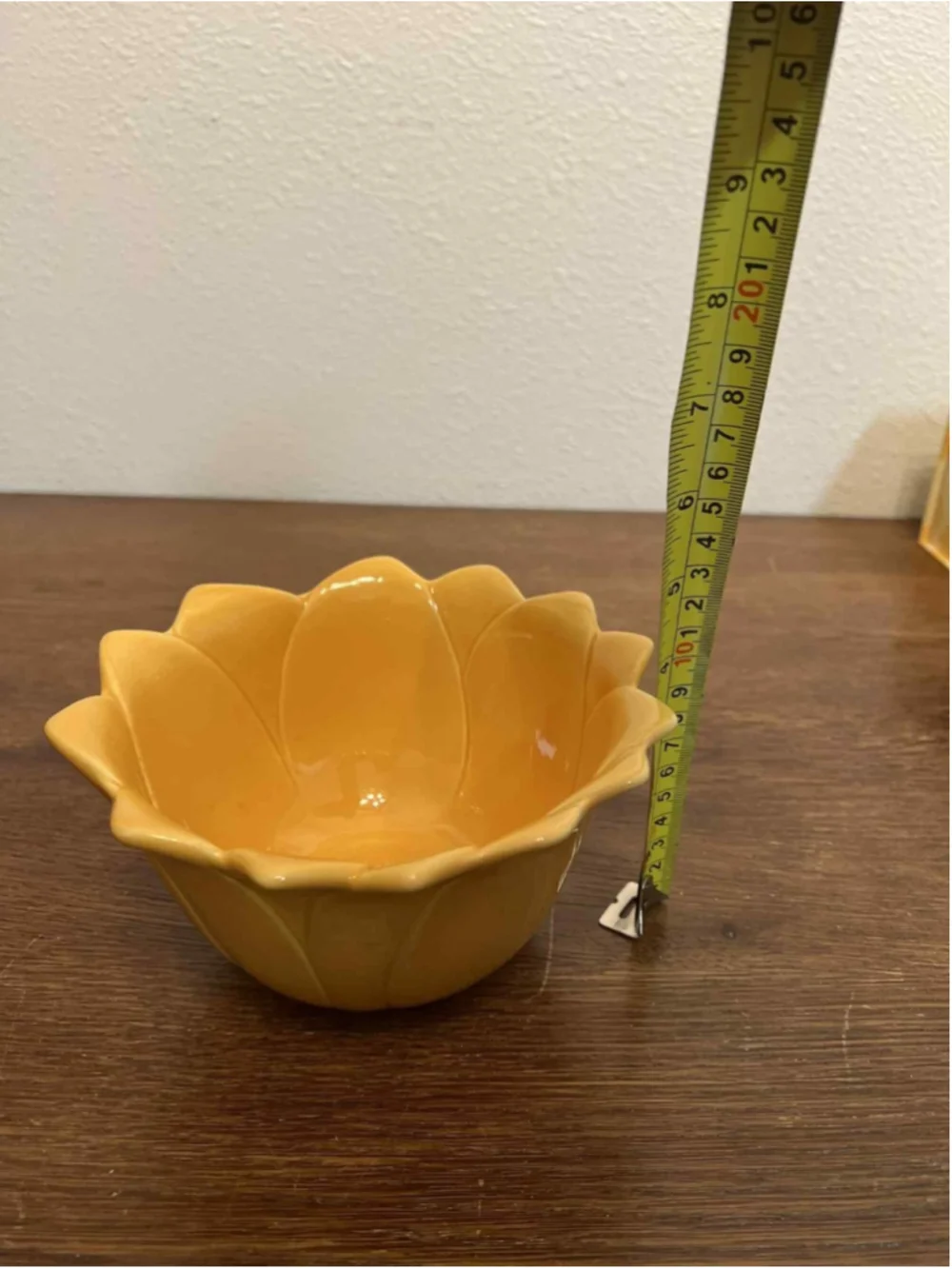 Home American Simplicity Hand-Painted Yellow Petal Bowl 6” Ceramic Flower Design
